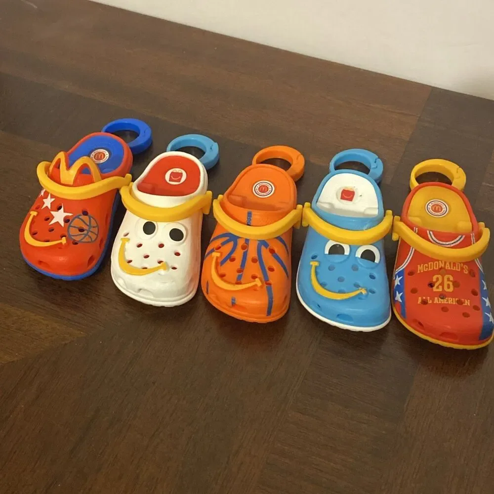 McDonalds CROCS Shoes Lot Of 5 Happy Meal Mini Key Chain Toys